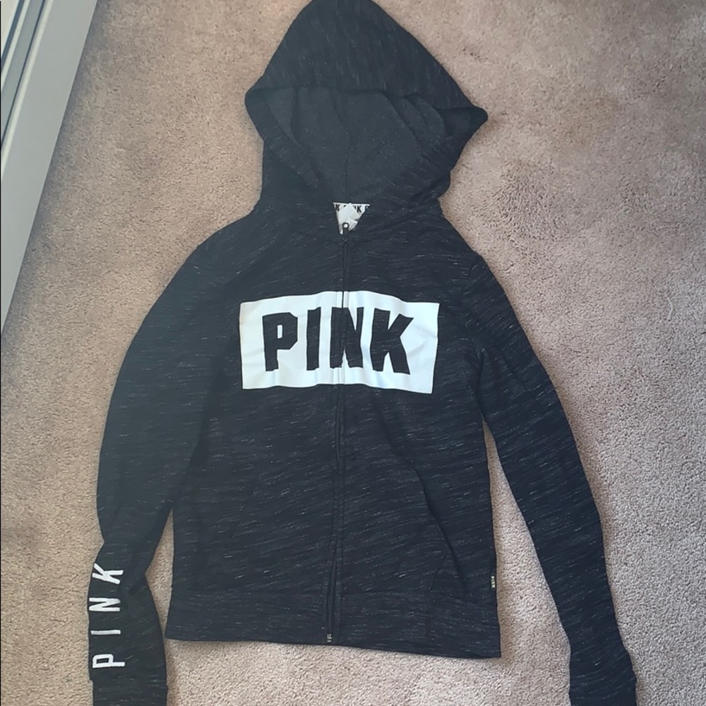 PINK zip-up sweatshirt 🖤🤍